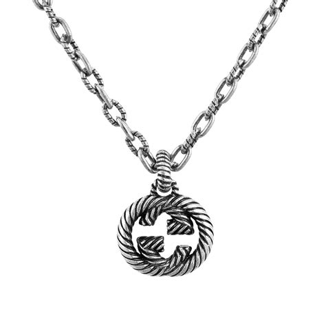 lock necklace gucci|interlocking g necklace in silver.